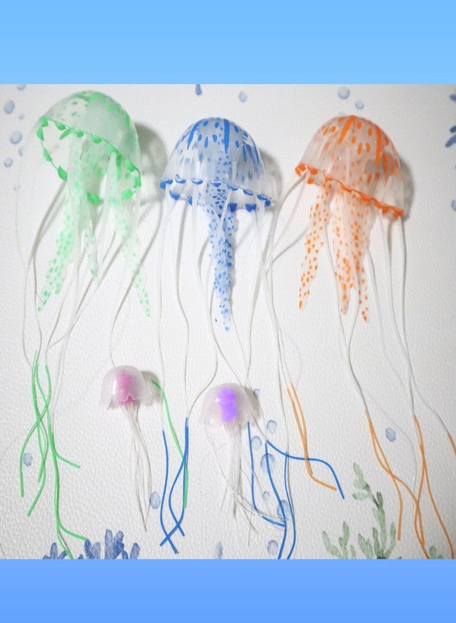 DJDIRY 5 PCS Aquarium Ornaments Soft Silicone Mini Jellyfish Decorations, Floating Artificial Realistic Jellyfish Marine Animal for Large/Small Fish Tank DIY - Image 2
